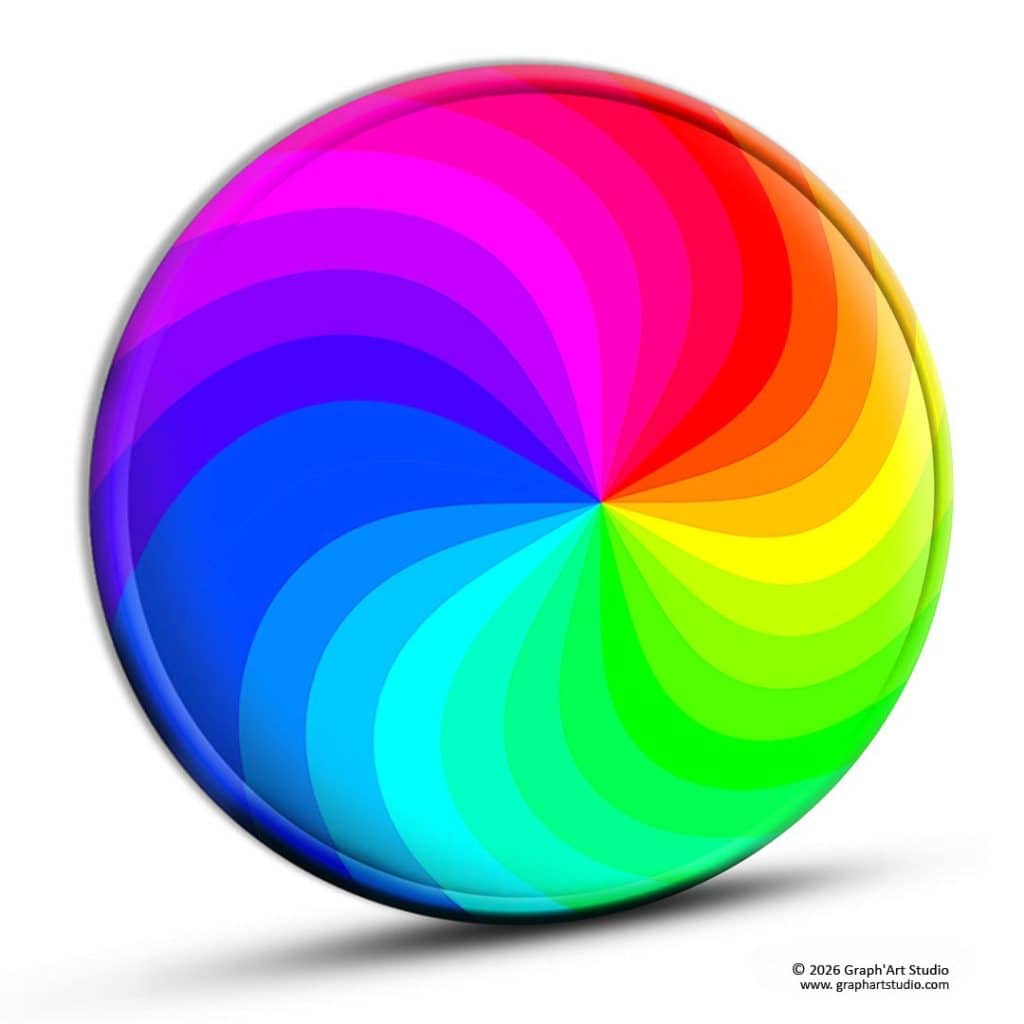 Educational illustration related to color theory, harmonies, palettes, and perception, used in the article “Understanding Color”.
