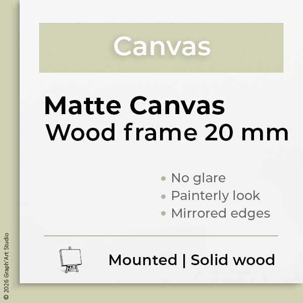 Matte Canvas - Solid Wood Stretcher Bar - 20 mm